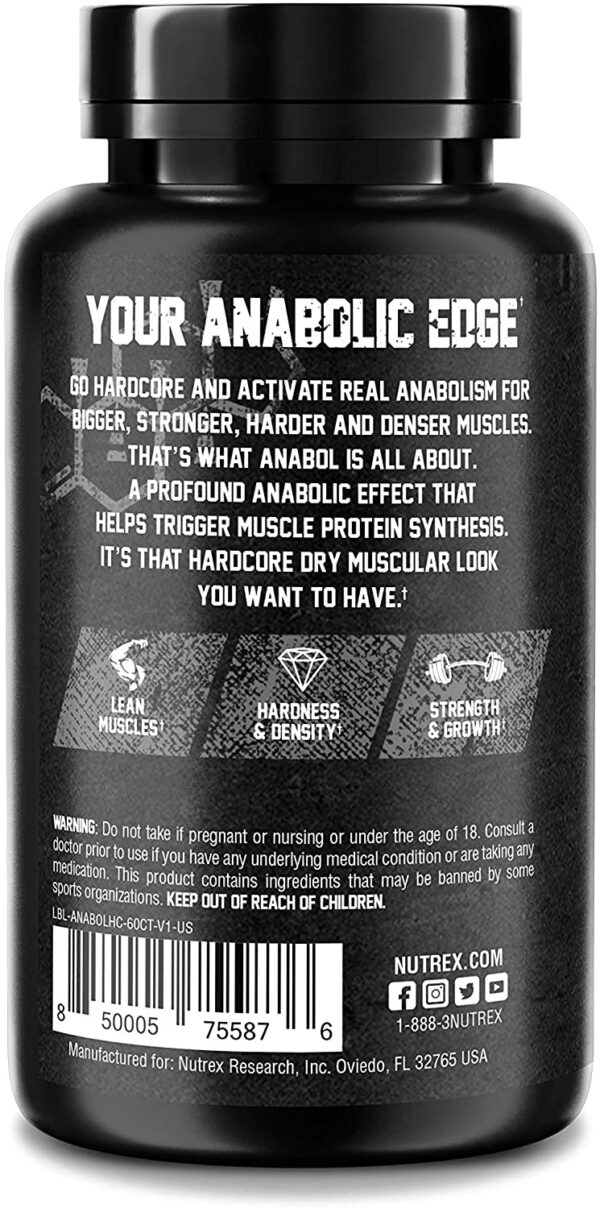 Nutrex Research Anabol Hardcore Anabolic Activator, Muscle Builder and Hardening Agent, 60 Pills