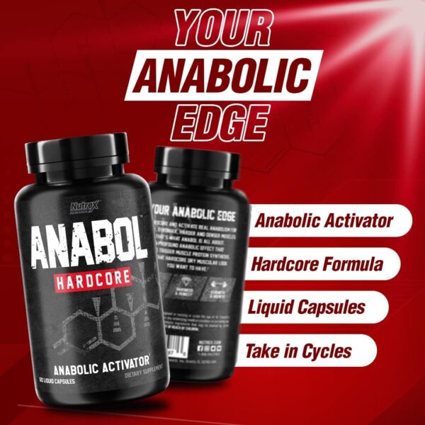 Nutrex Research Anabol Hardcore Anabolic Activator, Muscle Builder and Hardening Agent, 60 Pills