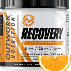 Outwork Nutrition Recovery Supplement - Post Workout Recovery Drink & Muscle Builder - Backed by Science (240 Grams) (Orange Sherbet, 8.46)