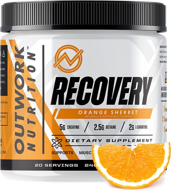 Outwork Nutrition Recovery Supplement - Post Workout Recovery Drink & Muscle Builder - Backed by Science (240 Grams) (Orange Sherbet, 8.46)