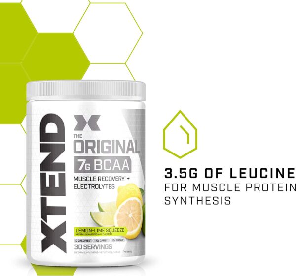 XTEND Original BCAA Powder Lemon Lime Squeeze | Sugar Free Post Workout Muscle Recovery Drink with Amino Acids | 7g BCAAs for Men & Women | 30 Servings