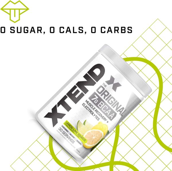 XTEND Original BCAA Powder Lemon Lime Squeeze | Sugar Free Post Workout Muscle Recovery Drink with Amino Acids | 7g BCAAs for Men & Women | 30 Servings