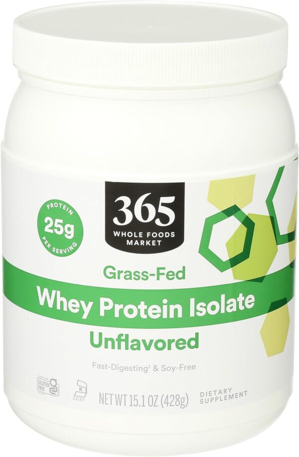 365 by Whole Foods Market, Unflavored Whey Protein Isolate, 15.1 Ounce