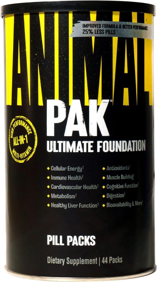 Animal Pak - Convenient All-in-One Vitamin & Supplement Pack - Zinc, Vitamins C, B, D, Amino Acids and More - Sports Nutrition Performance Mulitvitamin for Women & Men - Updated Version - 44 Count