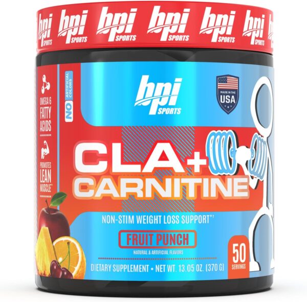 BPI Sports CLA + Carnitine – Conjugated Linoleic Acid – Weight Loss Formula – Metabolism, Performance, Lean Muscle – Caffeine Free – For Men & Women – Fruit Punch – 50 servings – 12.34 oz