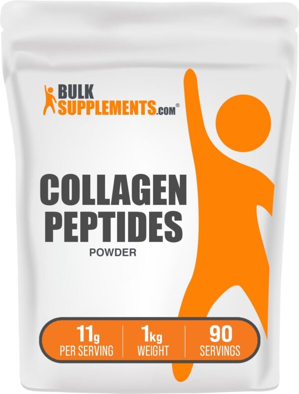 BULKSUPPLEMENTS.COM Collagen Peptides Powder - Bovine Collagen Powder, Collagen Supplement, Powdered Collagen - Beef Collagen Powder, 11g of Hydrolyzed Collagen per Serving, 1kg (2.2 lbs)