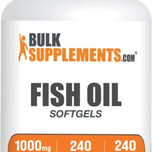 BULKSUPPLEMENTS.COM Fish Oil 1000mg Softgels - Fish Oil Supplement - Fish Oil Omega 3 Supplement - Fish Oil Pills - 1 Fish Oil Softgels per Serving (1000mg) - 240-Day Supply (240 Softgels)
