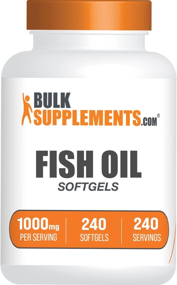 BULKSUPPLEMENTS.COM Fish Oil 1000mg Softgels - Fish Oil Supplement - Fish Oil Omega 3 Supplement - Fish Oil Pills - 1 Fish Oil Softgels per Serving (1000mg) - 240-Day Supply (240 Softgels)