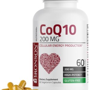 Bronson CoQ10 200 MG High Potency Cellular Energy Production, 60 Vegetarian Capsules