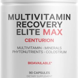Codeage Multivitamin Recovery Elite Max - Advanced Recovery Support for Athletes - Mixed Carotenoids, Colostrum, Quercetin, Magnesium, Zinc, Vitamin K, Boron - Sports Supplement - 90 Capsules