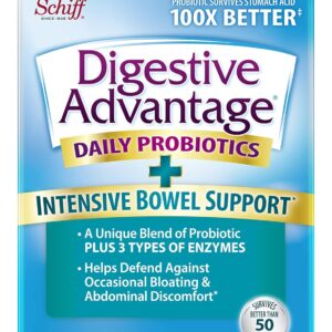 Digestive Advantage IBS Probiotics For Digestive Health & Intensive Bowel Support, For Women & Men with Digestive Enzymes, Support for Occasional Bloating & Gut Health, 96ct Capsules