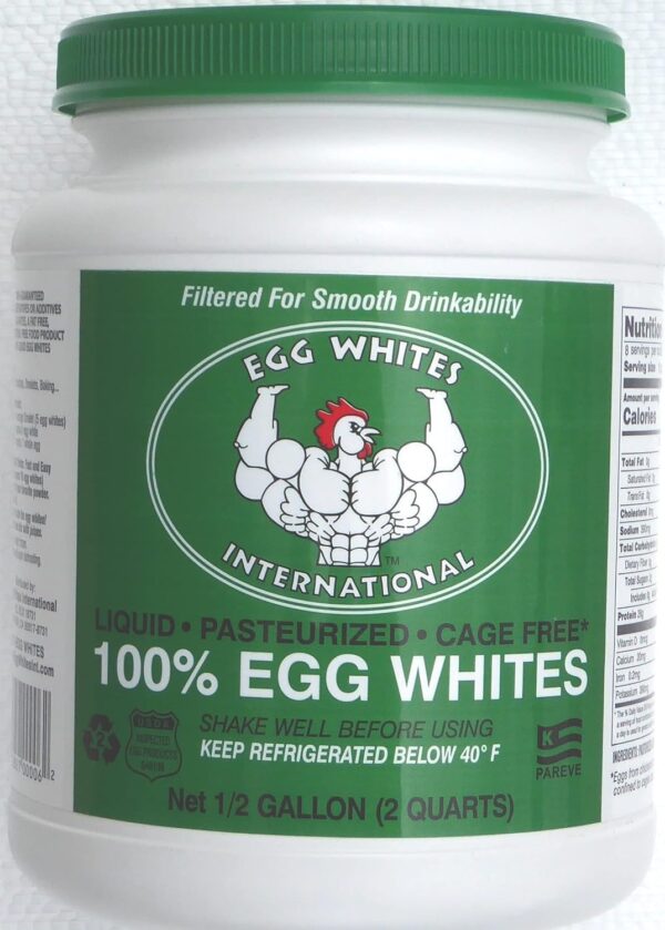 Egg Whites International 100% Pure Liquid Egg Whites Designed to Drink. NOW 100% CAGE FREE (1 Half Gallon)