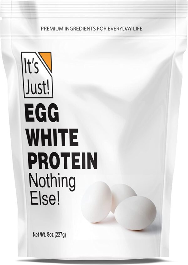 It's Just! - Egg White Protein Powder, Made in USA from Cage-Free Eggs, Dried Egg Whites (Unflavored, 8oz)