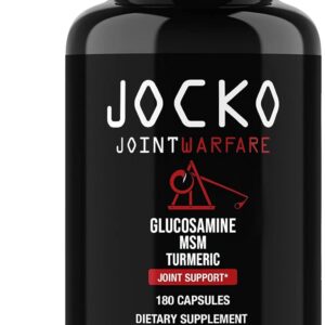 Jocko Fuel Joint Support Supplement - Glucosamine MSM for Joint Pain, Mobility, & Flexibility w/Turmeric & Boswellia (180 Capsules)