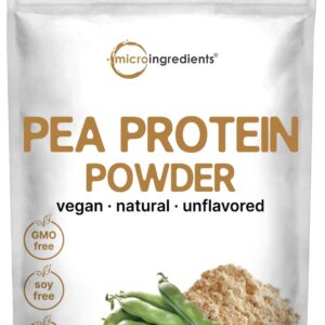 Micro Ingredients North American Grown, Pea Protein Powder, 5 Pounds | Plant Based, Unflavored | Complete Vegan Protein Source – 27g Serving | Rich in BCAAs & EAAs | Non-GMO, Keto Friendly