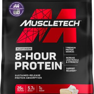 MuscleTech Phase8 Protein Powder - Vanilla Slow Release 8 Hour Casein & Whey Blend - 4.58 lbs