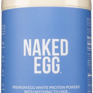 NAKED nutrition 3LB Non-GMO Egg White Protein Supplement Powder, Unflavored, No Additives, Paleo, Dairy Free, Gluten Free, Soy Free – 25g Protein, 44 Servings, 3 pounds