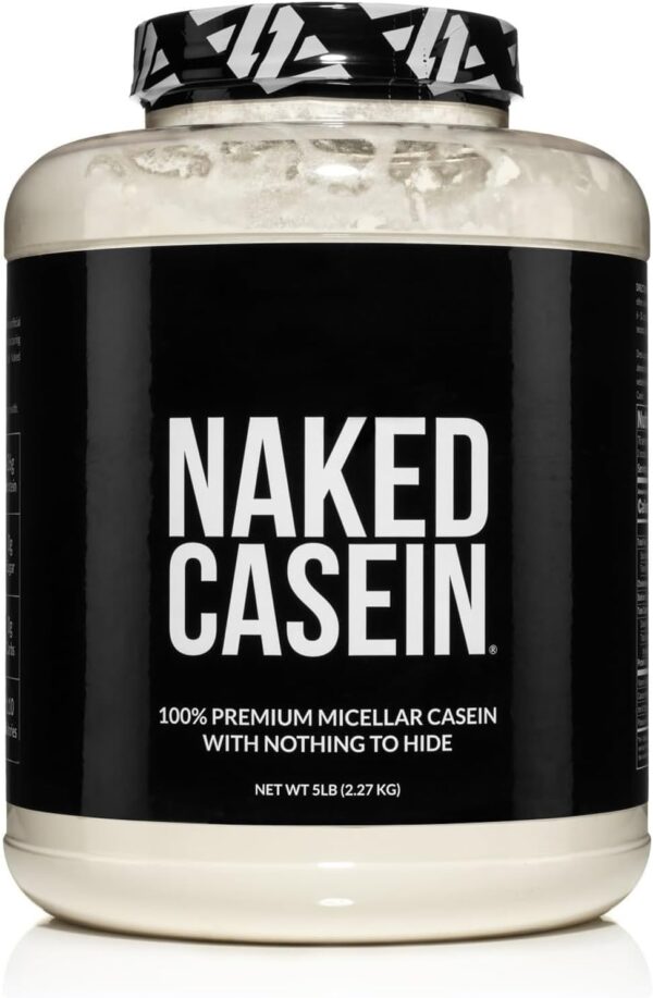 NAKED nutrition Naked Casein - 5Lb Micellar Casein Protein Powder - Bulk, GMO-Free, Gluten Free, Soy Free, Preservative Free - Stimulate Muscle Growth - Enhance Recovery - 76 Servings