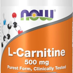 NOW Supplements, L-Carnitine 500mg, Purest Form, Amino Acid, Fitness Support*, 60 Veg Capsules