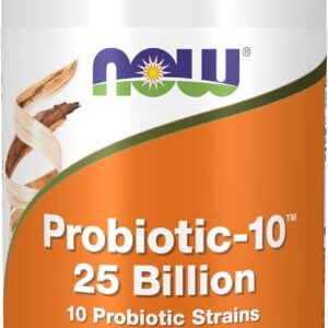 NOW Supplements, Probiotic-10™, 25 Billion, with 10 Probiotic Strains, Dairy, Soy and Gluten Free, Strain Verified, 100 Veg Capsules