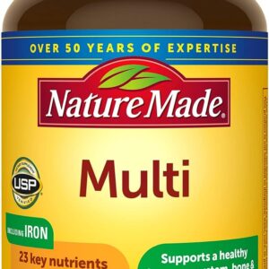Nature Made Multivitamin Tablets with Iron, Multivitamin for Women and Men for Daily Nutritional Support, 130 Tablets, 130 Day Supply