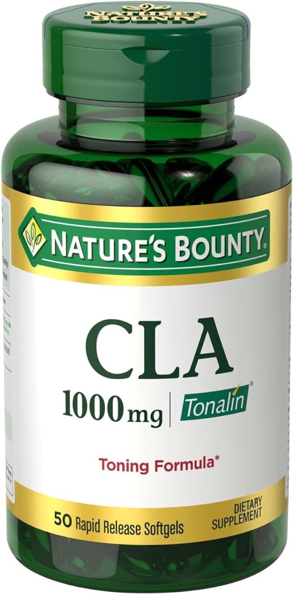 Nature's Bounty Tonalin Pills and Dietary Supplement, Diet and Body Support, 1000 mg, 50 Rapid Release Softgels
