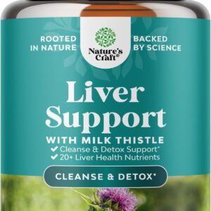 Natures Craft Liver Cleanse Detox & Repair Formula - Herbal Liver Support Supplement with Milk Thistle Dandelion & Artichoke Extract for Liver Health 70 Capsules