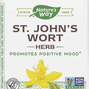 Nature's Way Premium St. John’s Wort Herb, Promotes A Positive Outlook*, 700 mg per serving, 180 Vegan Capsules