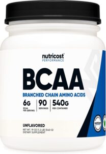  Nutricost BCAA Powder 2:1:1 (Unflavored, 90 Servings) - Branched Chain Amino Acids 