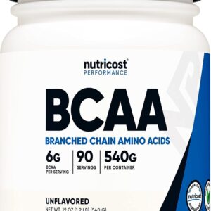 Nutricost BCAA Powder 2:1:1 (Unflavored, 90 Servings) - Branched Chain Amino Acids