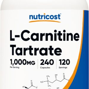 Nutricost L-Carnitine Tartrate 1,000mg, 240 Capsules - 500mg Per Capsule, 120 Servings