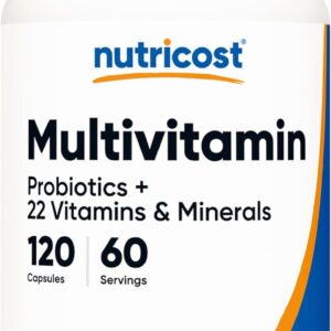 Nutricost Multivitamin with Probiotics 120 Vegetarian Capsules - Packed with Vitamins & Minerals