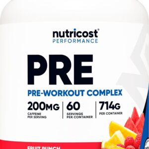 Nutricost Pre-Workout Complex Powder (60 Servings, Fruit Punch) - Pre-Workout Supplement with Beta-Alanine, Taurine & Amino Acids