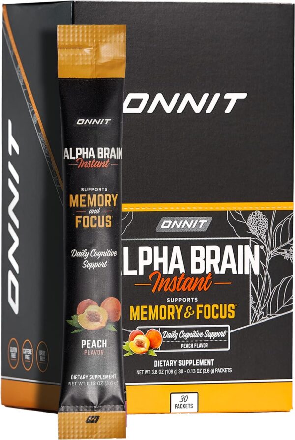 ONNIT Alpha Brain Instant (30ct Box) - Premium Nootropic Brain Booster Supplement - Boost Focus, Concentration & Memory - Alpha GPC, L Theanine, Bacopa Monnieri, Huperzine A, Vitamin B6