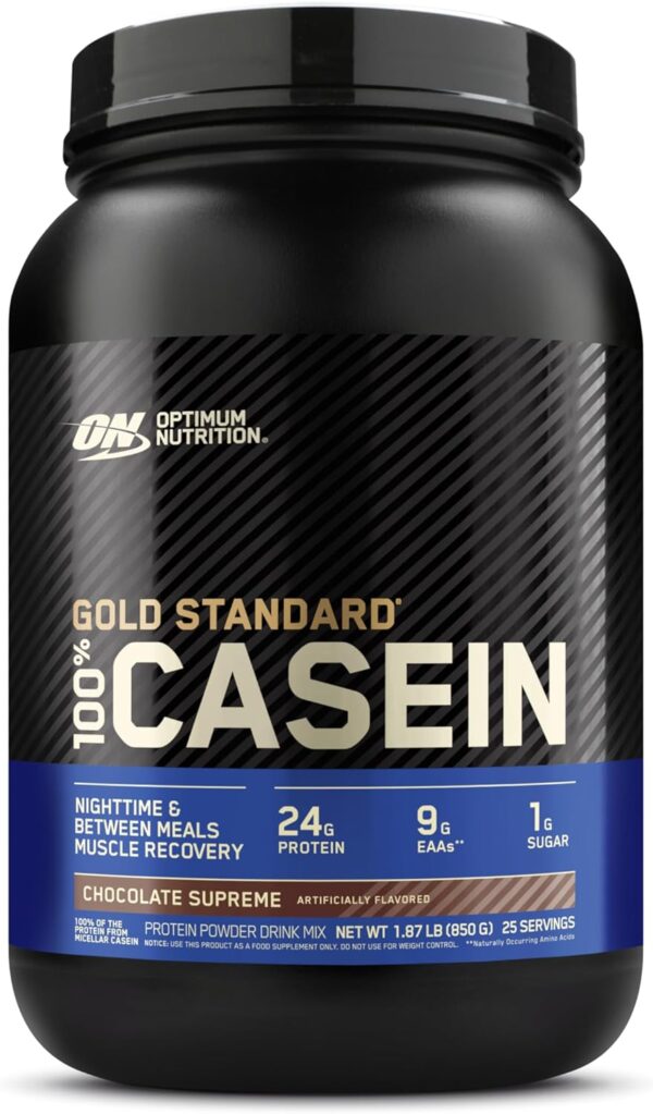 Optimum Nutrition Gold Standard 100% Micellar Casein Protein Powder, Slow Digesting, Helps Keep You Full, Overnight Muscle Recovery, Chocolate Supreme, 2 Pound (Packaging May Vary)