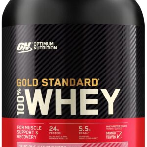 Optimum Nutrition Gold Standard 100% Whey Protein Powder, Delicious Strawberry, 2 Pound (Pack of 1)