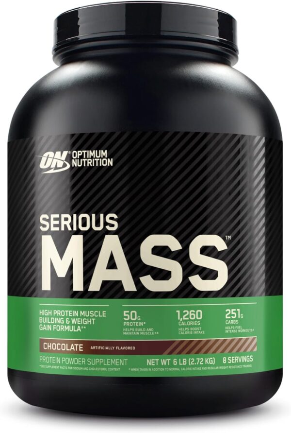 Optimum Nutrition Serious Mass, Weight Gainer Protein Powder, with Added Immune Support, Vanilla, 6 Pound (Packaging May Vary)