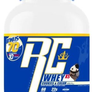 Ronnie Coleman Signature Series Whey XS Protein Powder, Pre Workout Shake Mix for Lean Muscle Support, Low Sugar Supplement for Women & Men, Vanilla Ice Cream Flavor, 5 lb Bottle