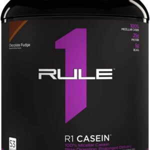 Rule 1 R1 Casein, Chocolate Fudge - 3.97 Pounds - 25g of Slow-Release Protein - 53 Servings