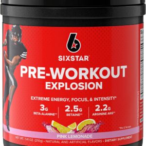Six Star Pre Workout PreWorkout Explosion Pre Workout Powder for Men & Women PreWorkout Energy Powder Drink Mix Sports Nutrition Pre-Workout Products Pink Lemonade (30 Servings)