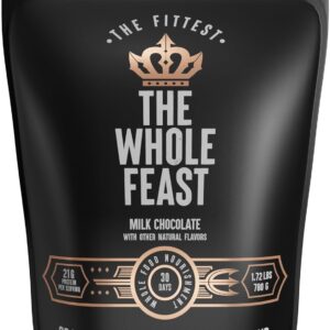 The Fittest Whole Feast Beef Protein Powder - Milk Chocolate - Nose to Tail Carnivore Blend Including Liver, Colostrum and Whole Bone - BCAAs - 14g Collagen, 21g Total Protein