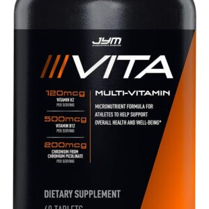 Vita JYM Sports Multivitamin & Mineral Support, Vitamin A, C, B6, B12, E, K, Boron, Biotin, Potassium | JYM Supplement Science | 60 Tablets