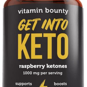 Vitamin Bounty Get Into Keto Pills - Premium Raspberry Ketones, Promotes Ketosis for Women and Men, Supports Keto Diet, Green Tea, Boosts Energy, Non-GMO - 60 Capsules
