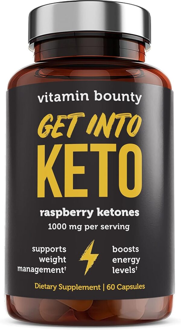 Vitamin Bounty Get Into Keto Pills - Premium Raspberry Ketones, Promotes Ketosis for Women and Men, Supports Keto Diet, Green Tea, Boosts Energy, Non-GMO - 60 Capsules