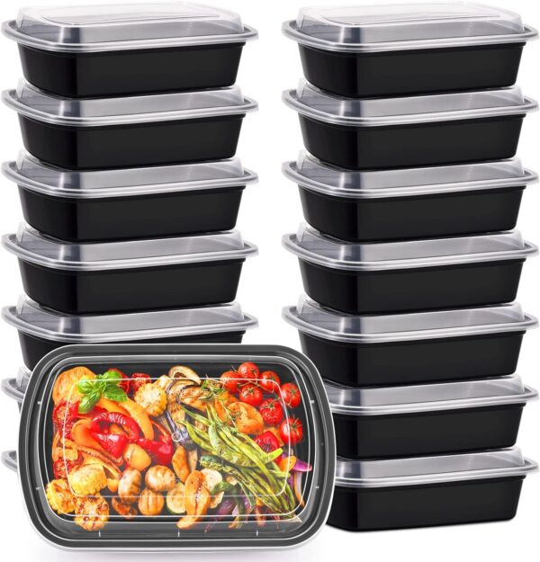 38oz Meal Prep Containers, Extra Large &Thick Food Storage Containers with Lids, Reusable Plastic,Disposable Bento Box,Stackable,Microwave/Freezer/Dishwasher Safe, BPA Free (30Pack)