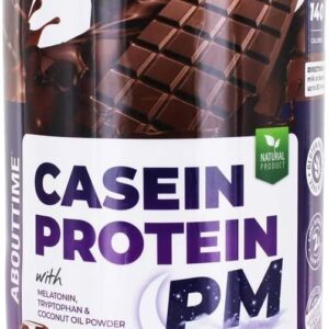 ABOUT TIME Casein Protein Chocolate 2lb - 19g Protein, Nighttime Recovery Formula, No Artificial Sweeteners, No Growth Hormones