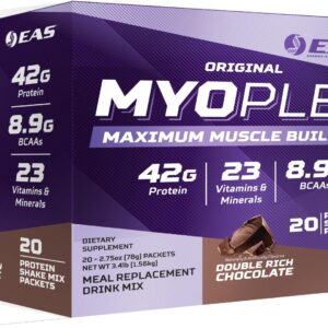 EAS Original Myoplex Maximum Muscle Builder | Meal Replacement Protein Drink Mix | Quality Protein Blend | 42g Protein | 20 Individual Packets (Double Rich Chocolate)