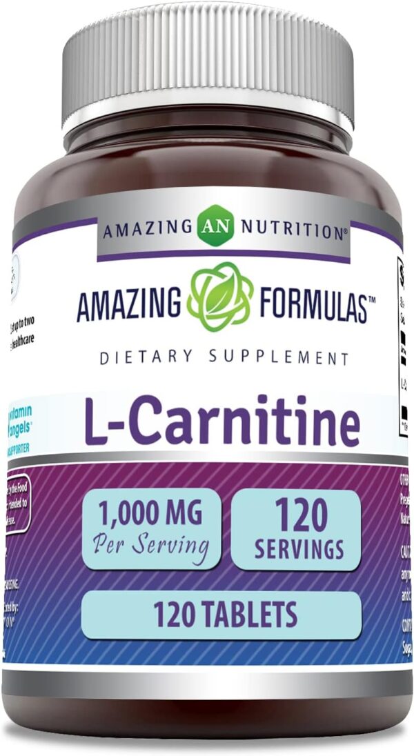 Amazing Formulas L-Carnitine Supplement | 1000 Mg Per Serving | 120 Tablets | Non-GMO | Gluten Free | Made in USA