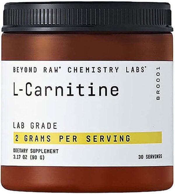 BEYOND RAW Chemistry Labs L-Carnitine Powder | Fuels Exercise and Supports Recovery | 30 Servings