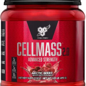 BSN CELLMASS 2.0 Post Workout Recovery with BCAA, Creatine, & Glutamine - Keto Friendly - Arctic Berry, (25 Servings) (1048058)